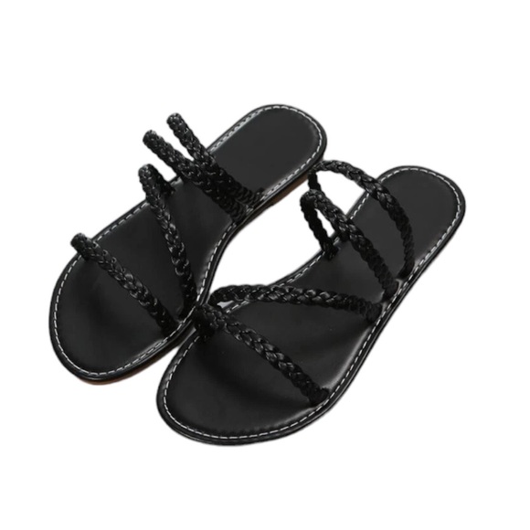 BRAND NEW | Black Strap Sandals | US 7 - Picture 5 of 5